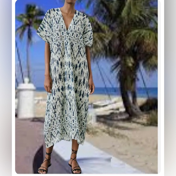 PRINTED RAMIE TUNIC DRESS - Picture 11 of 11